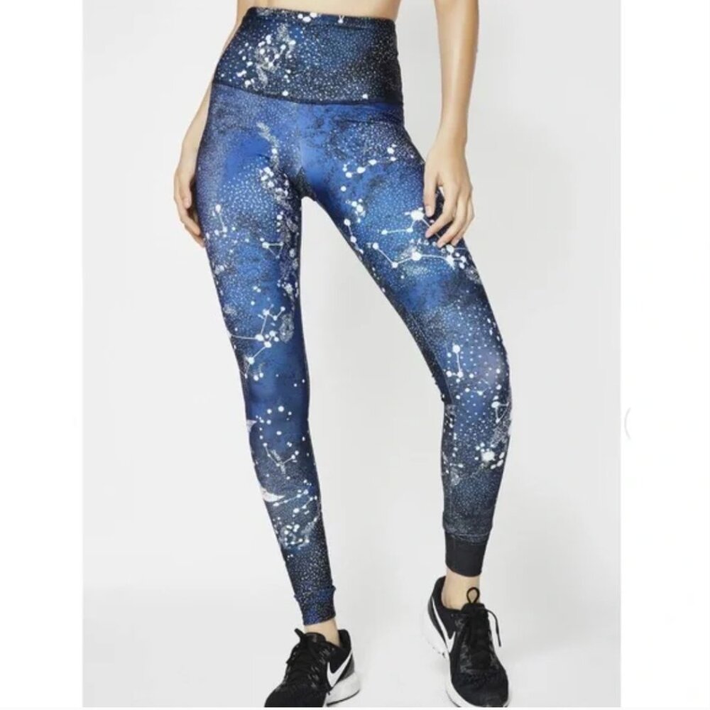Onzie Blue, Black and White Constellation High Rise Legging Size Medium